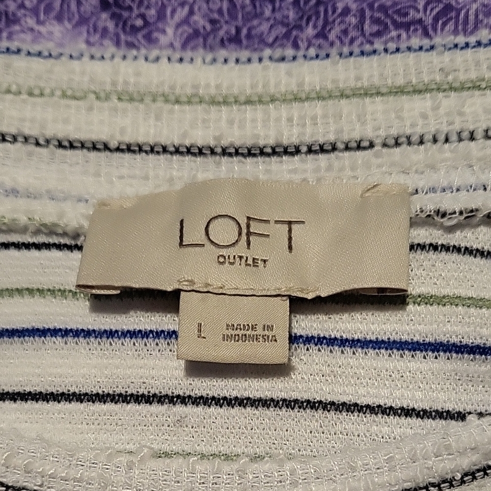 LOFT Multicolor Striped Knit Top - Picture 7 of 7